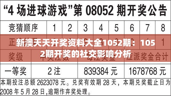 新澳天天开奖资料大全1052期：1052期开奖的社交影响分析