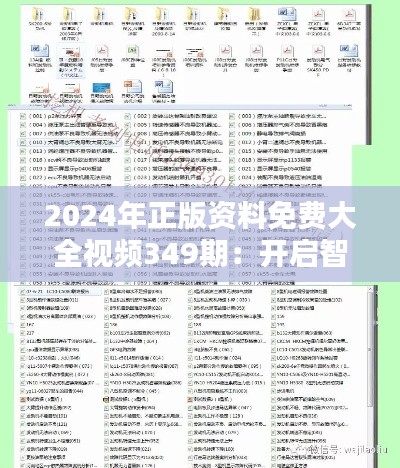 2024年正版资料免费大全视频349期：开启智慧之门的金钥匙