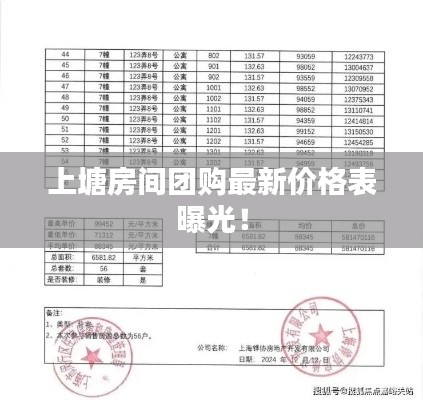 上塘房间团购最新价格表曝光！