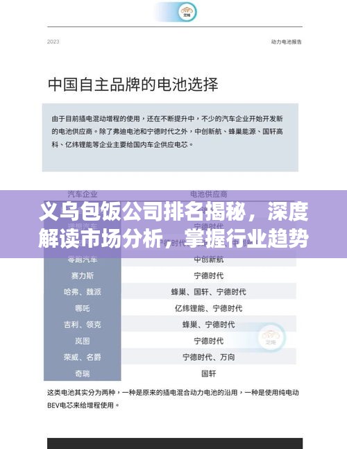 义乌包饭公司排名揭秘，深度解读市场分析，掌握行业趋势！