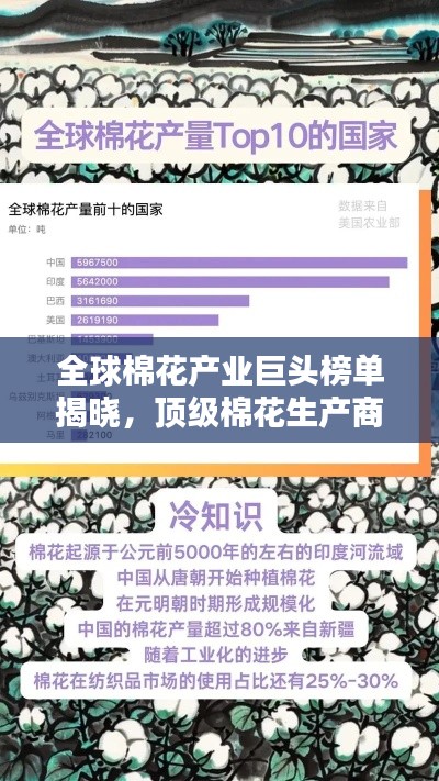 全球棉花产业巨头榜单揭晓，顶级棉花生产商一览无余